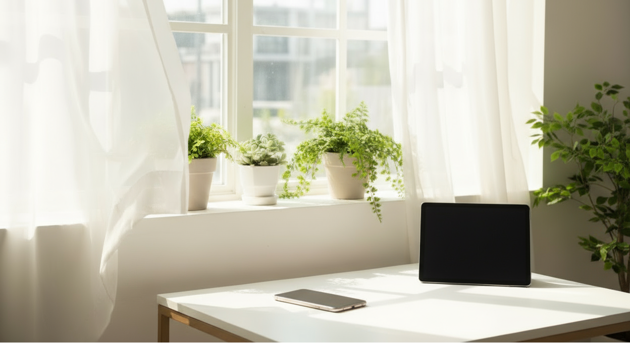 K-beauty window contact scene no products